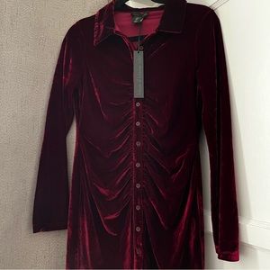 House of Harlow 1960 Velvet Ruched Dress